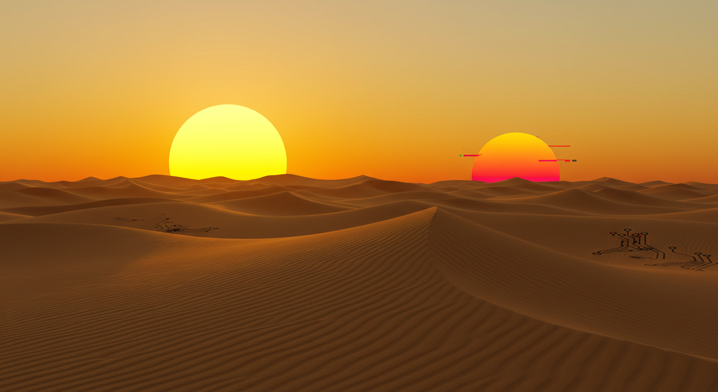 Desert Landscape with Twin Suns